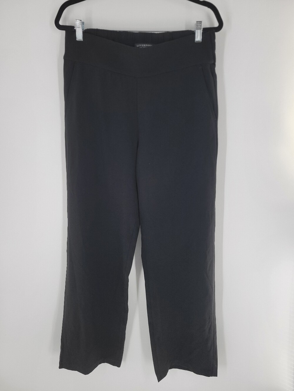 Liverpool Black Wide Leg Pull-On Pants Size 12